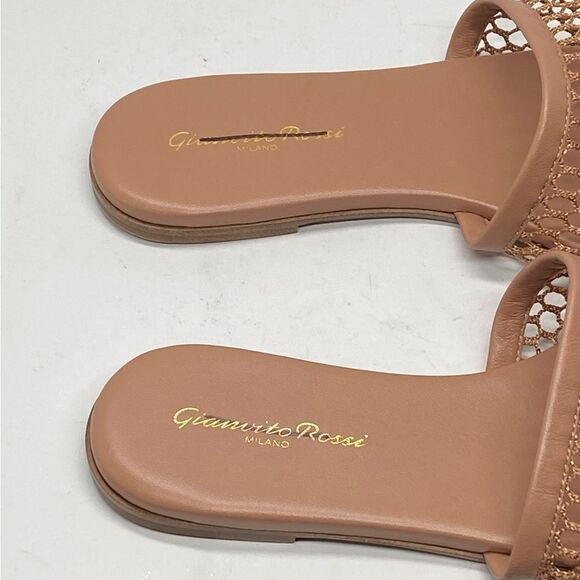 Gianvito Rossi Jamaica Mesh & Leather Slides size 38 - Picture 9 of 12